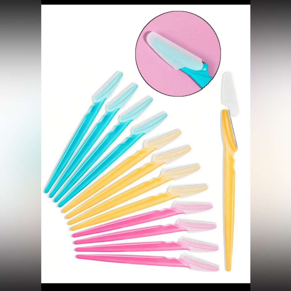 NWT 12 Pieces Multi-purpose Eyebrow Tool Polyresin Safety Scrub Dermaplaning